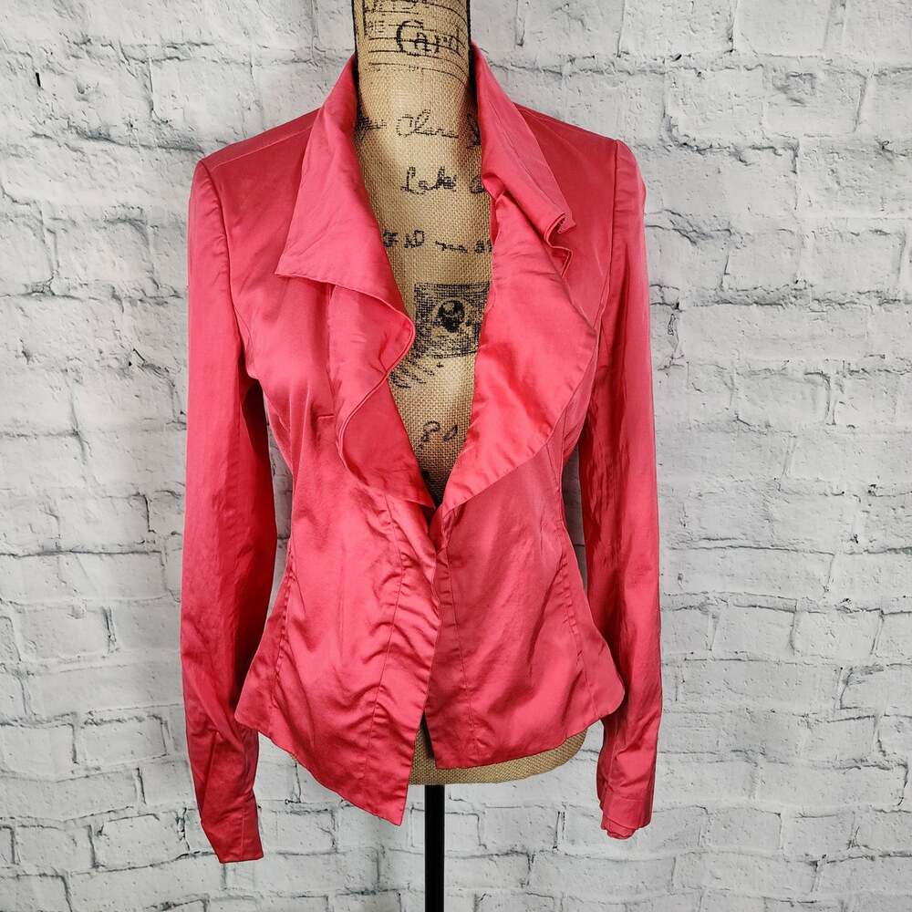 Madison Hill NY Jacket Sz 8 lined coral blazer long sleeve A2